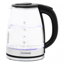 Чайник STARWIND SKG2050, 1,8л., 1800Вт, черный/серебристый